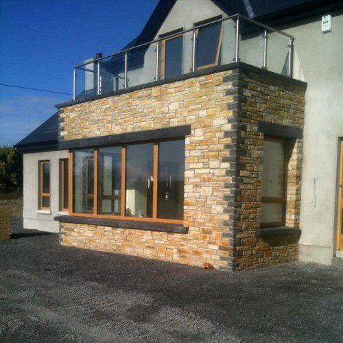 Real stone house front cladding by quality donegal stone masons - Inish Stone